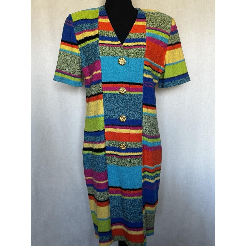 Steve Fabrikant Vintage Santana Knit Wool Neiman Marcus Dress Size 14
